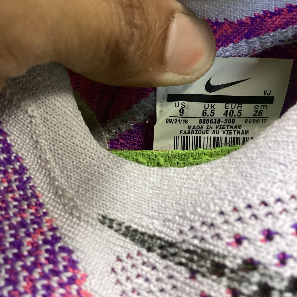 Nike Free Flyknit 2 Womens Sz 9 880630-500 Focus Purple Lace-Up Training Shoes